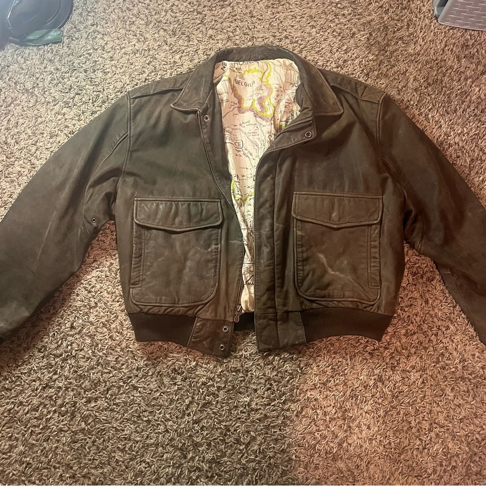 Mirage vintage leather bomber jacket